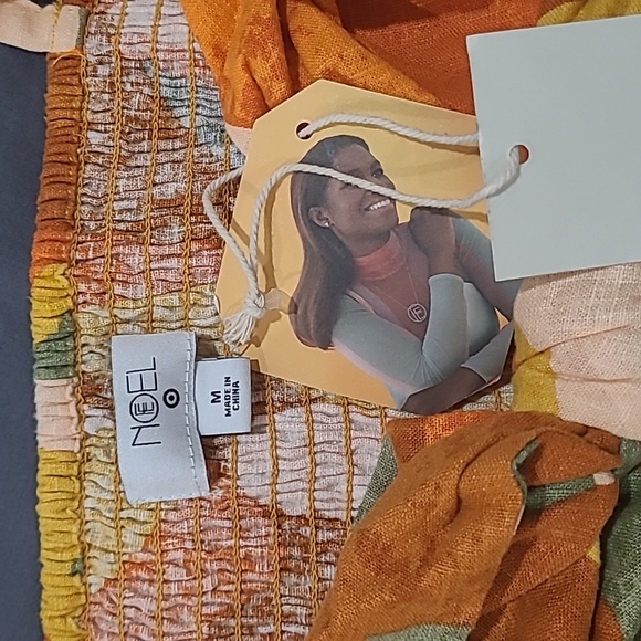 Fe Noel x Target mixed paint print knotted crop top & mini skirt set. - Picture 7 of 9